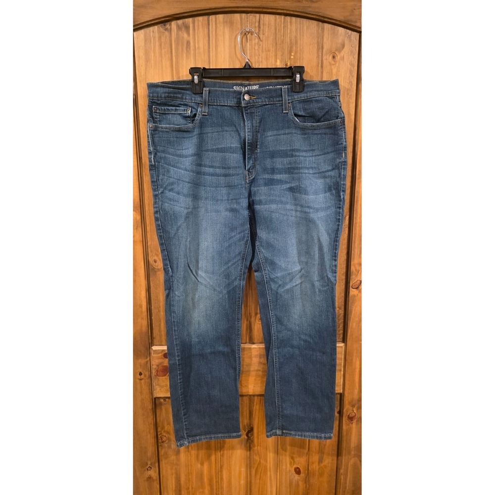 Signature by Levi Strauss & Co. Straight Jeans Mens‎ W40 L32 Blue Denim Pockets